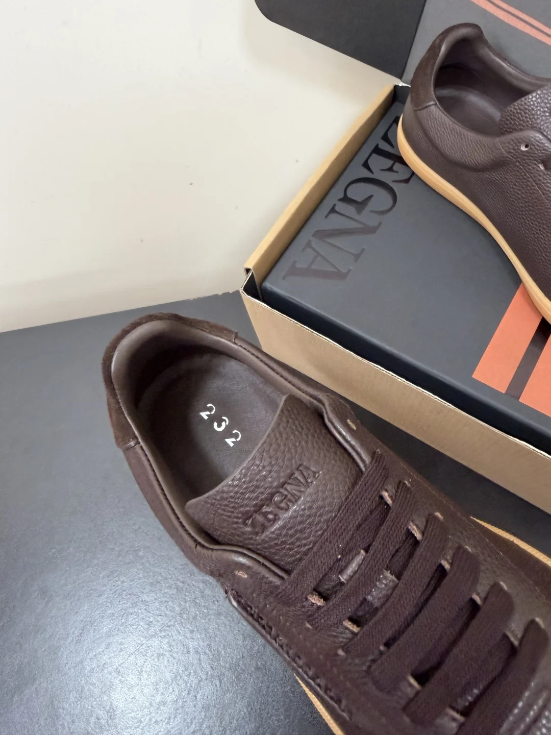 ZEGNA Sneakers Suede Calf Leather Brown-Tan EU39-47 C20202609110771 - Image 7