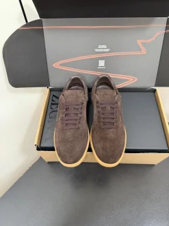 ZEGNA Sneakers Suede Calf Leather Brown-Tan EU39-47 C20202609110777