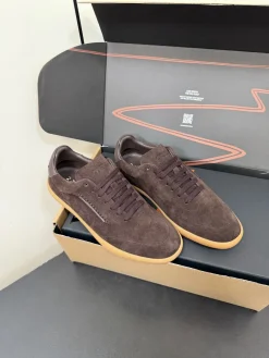 Alternative view of ZEGNA Sneakers Suede Calf Leather Brown-Tan EU39-47 C20202609110777