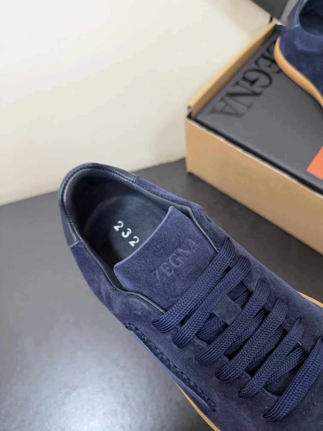 ZEGNA Sneakers Suede Calfskin Blue-Tan EU39-47 C20202609110778 - Image 7