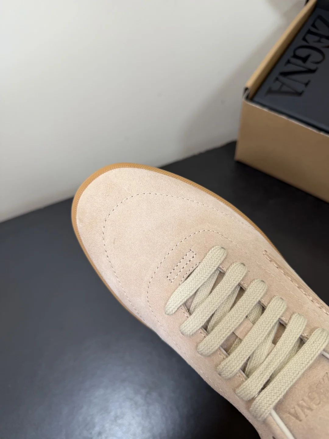 ZEGNA Sneakers Suede Leather Beige-Brown EU39-47 C20202609110775 - Image 6