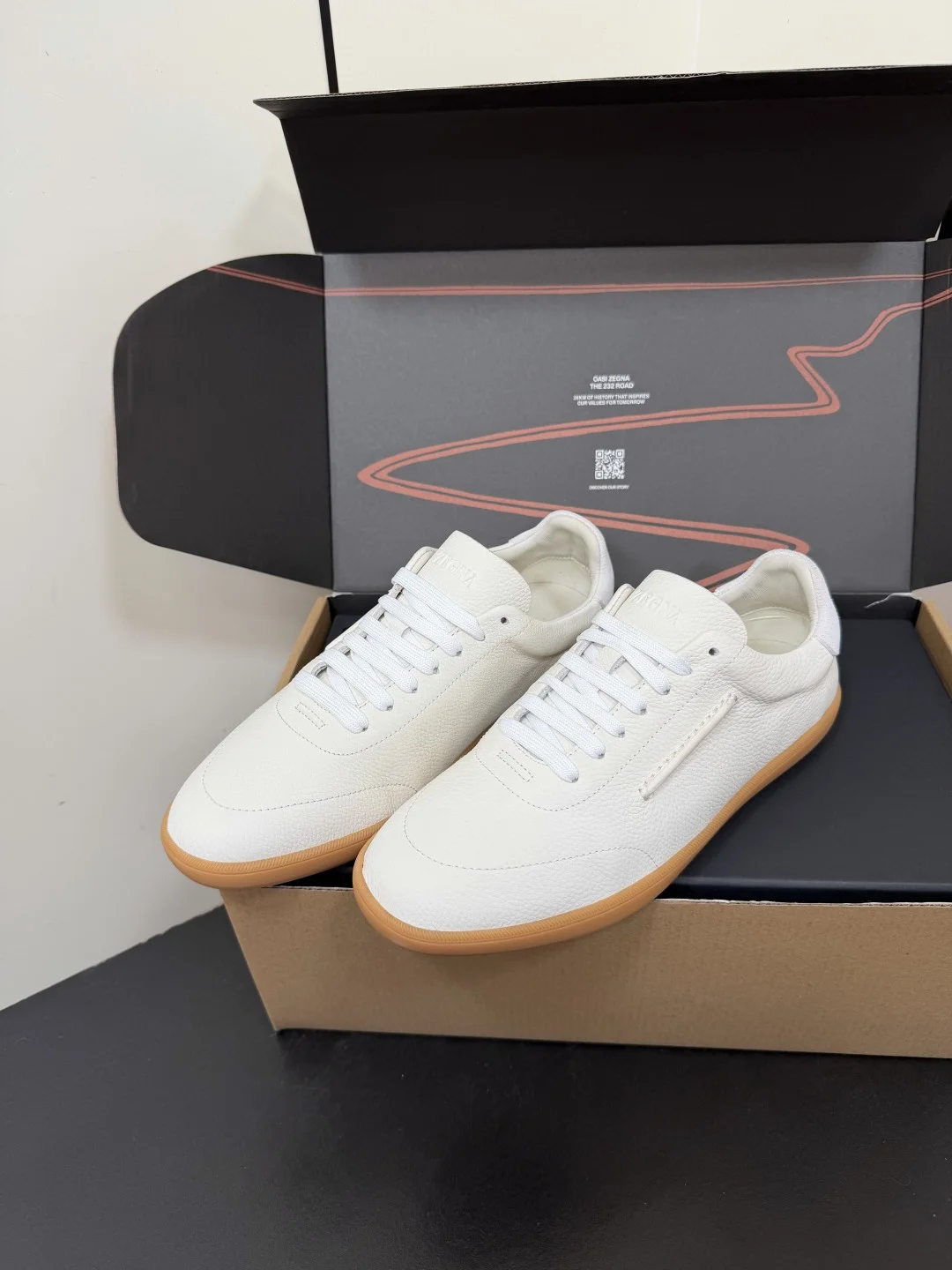 ZEGNA Sneakers Suede Leather Cream-Brown EU39-47 C20202609110770 - Image 3