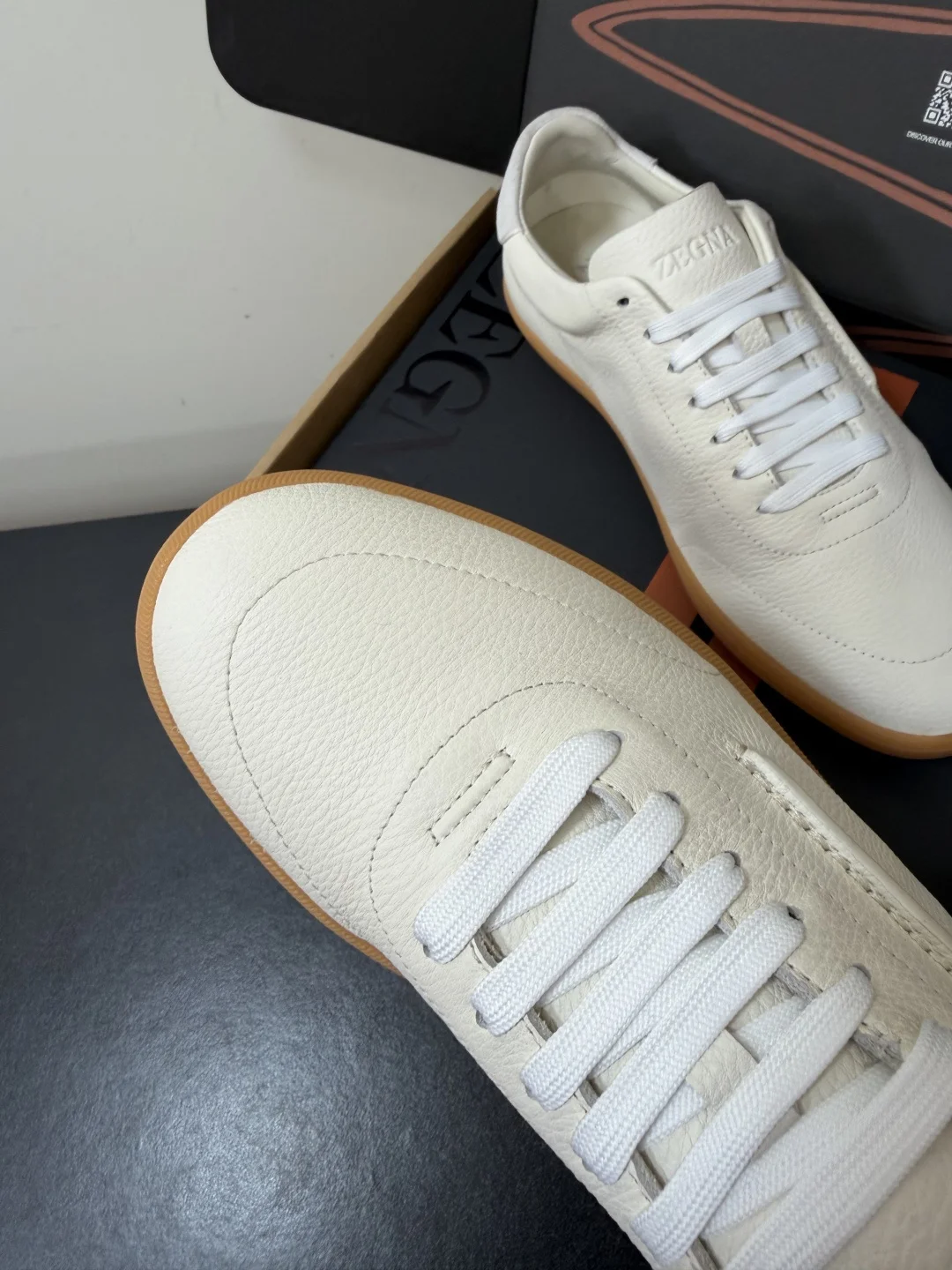 ZEGNA Sneakers Suede Leather Cream-Brown EU39-47 C20202609110770 - Image 6