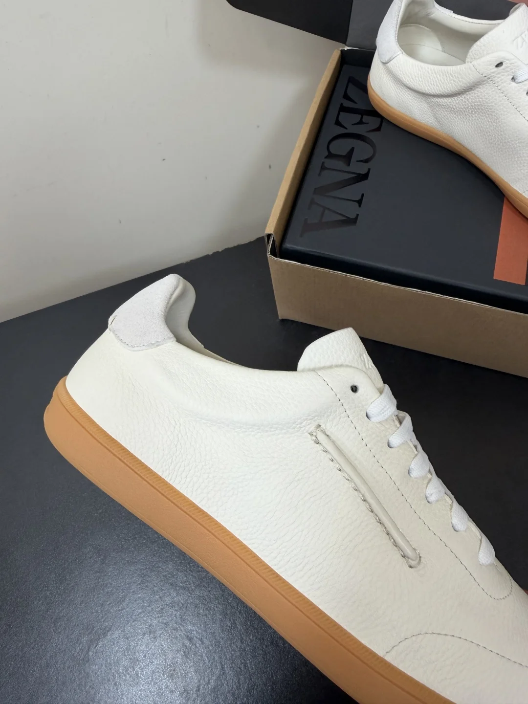 ZEGNA Sneakers Suede Leather Cream-Brown EU39-47 C20202609110770 - Image 8