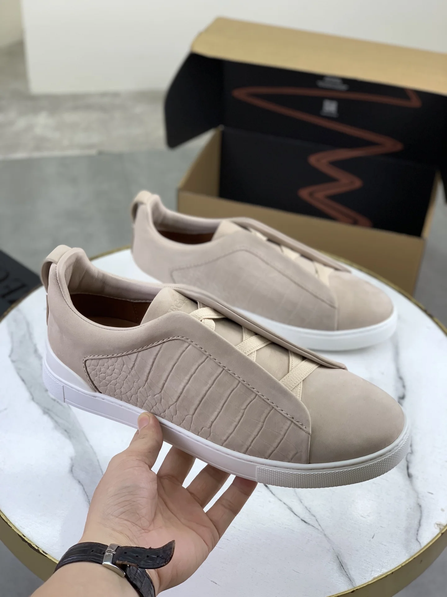 ZEGNA Sneakers Waterproof Canvas Beige-White EU39-44 D60202609110941 - Image 3