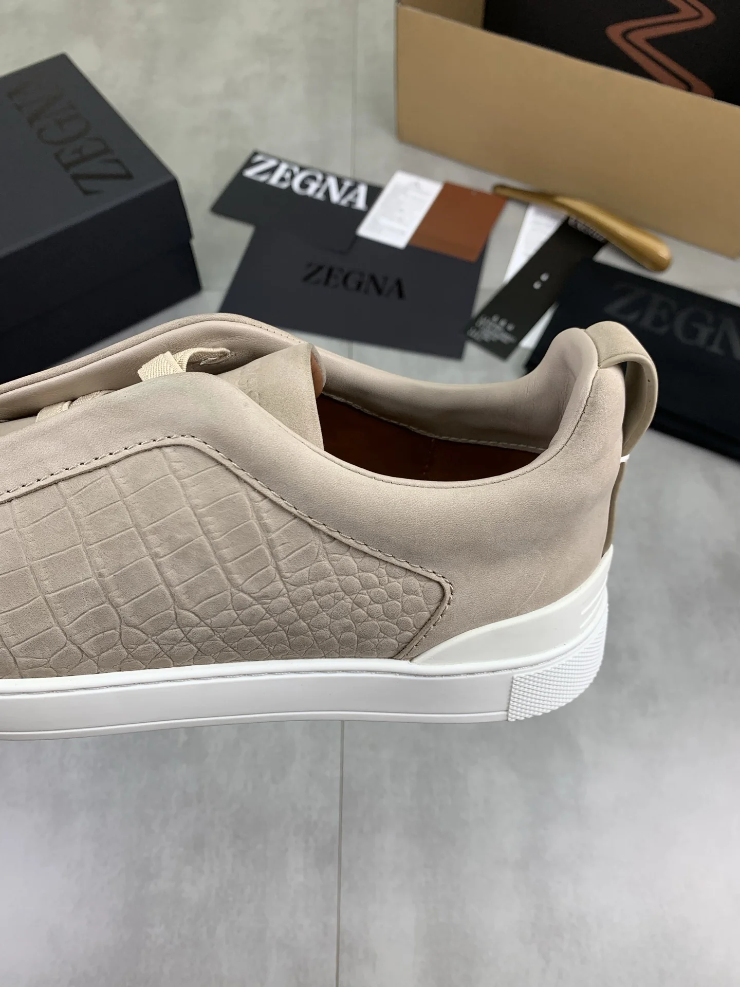 ZEGNA Sneakers Waterproof Canvas Beige-White EU39-44 D60202609110941 - Image 7