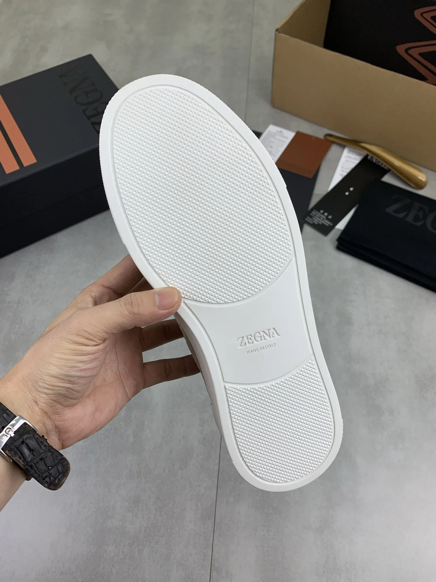 ZEGNA Sneakers Waterproof Canvas Beige-White EU39-44 D60202609110941 - Image 8