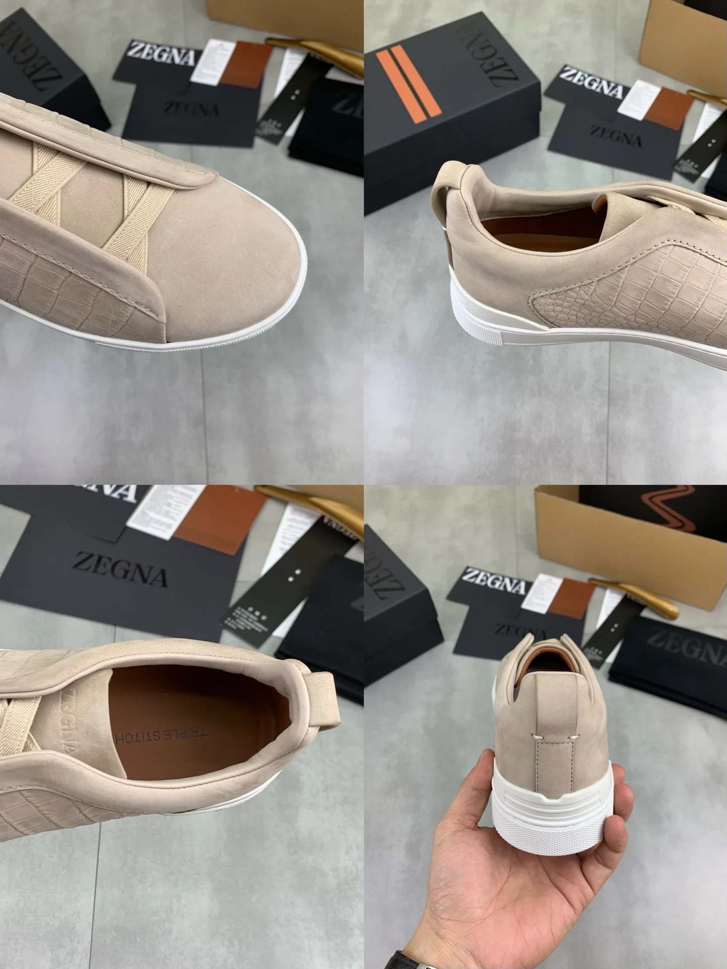 ZEGNA Sneakers Waterproof Canvas Beige-White EU39-44 D60202609110941 - Image 9