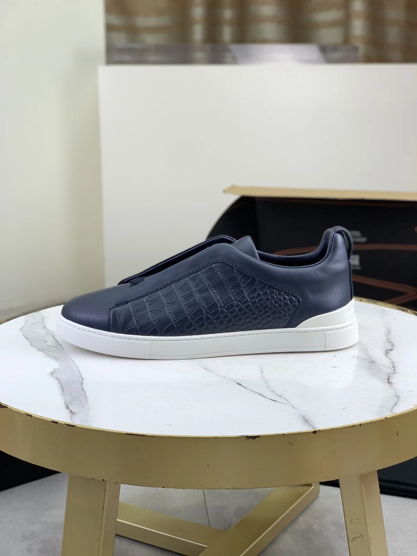 ZEGNA Sneakers Waterproof Canvas Blue-White EU39-44 D60202609110940