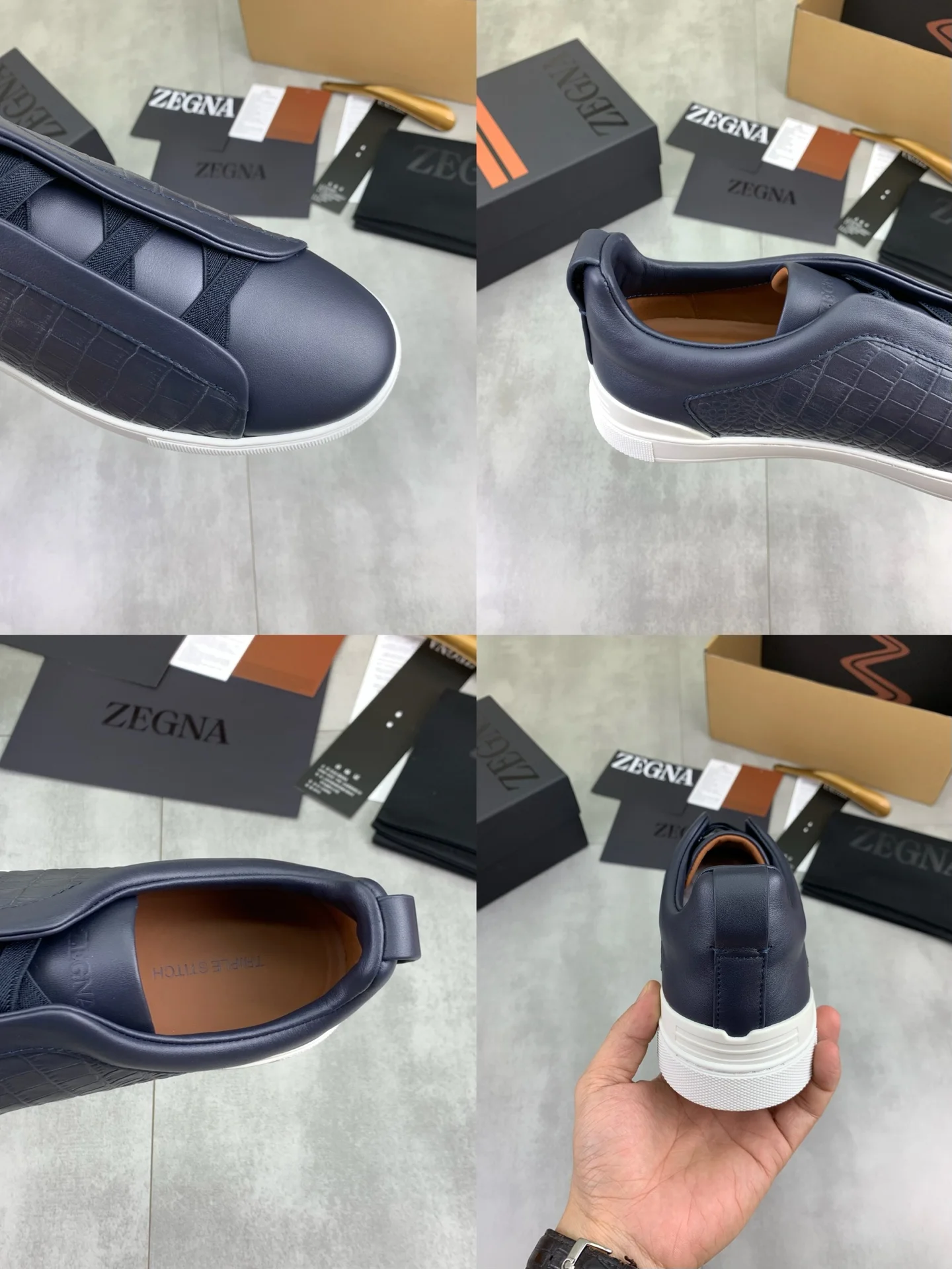 ZEGNA Sneakers Waterproof Canvas Blue-White EU39-44 D60202609110940 - Image 10