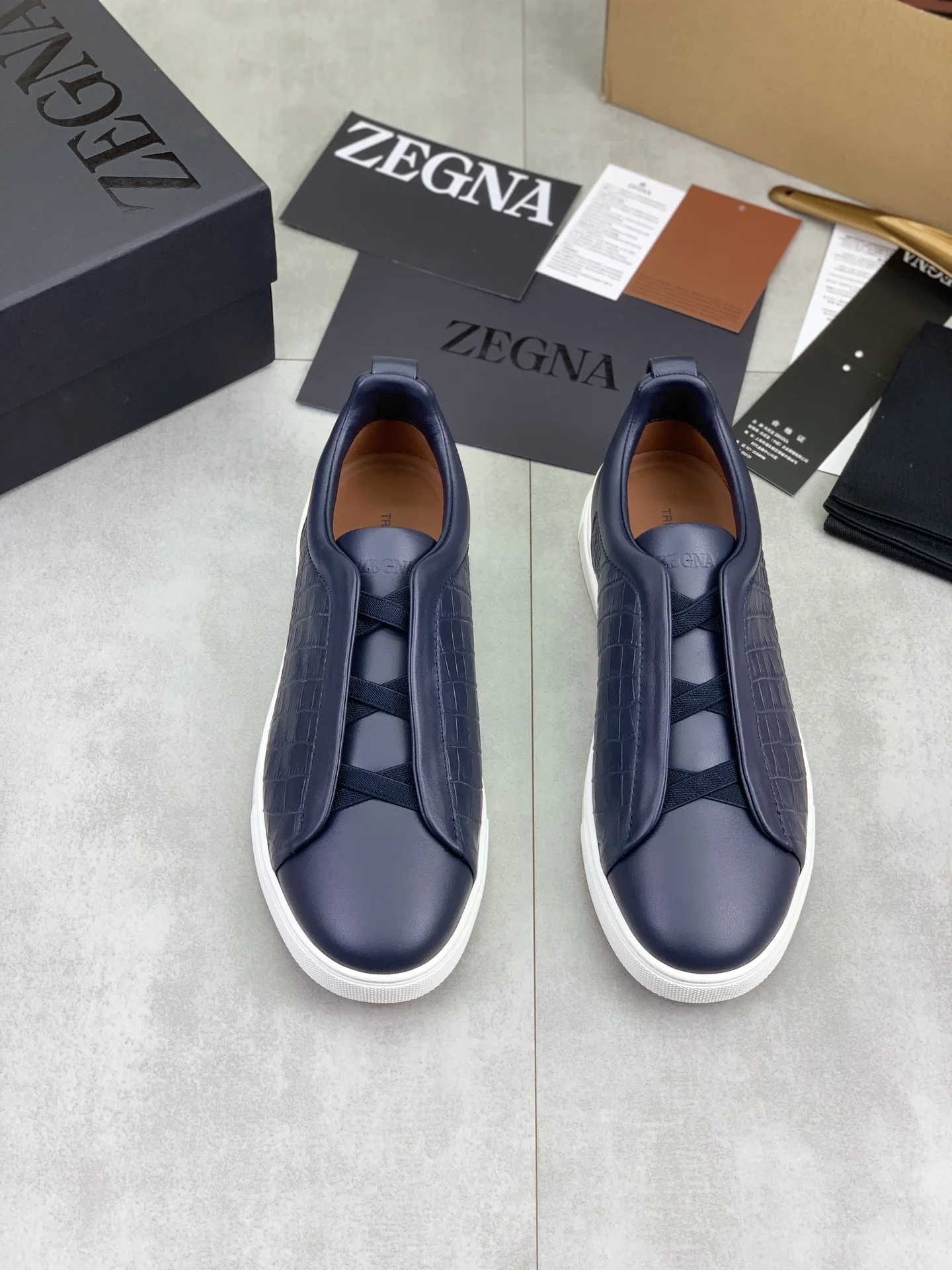 ZEGNA Sneakers Waterproof Canvas Blue-White EU39-44 D60202609110940 - Image 3