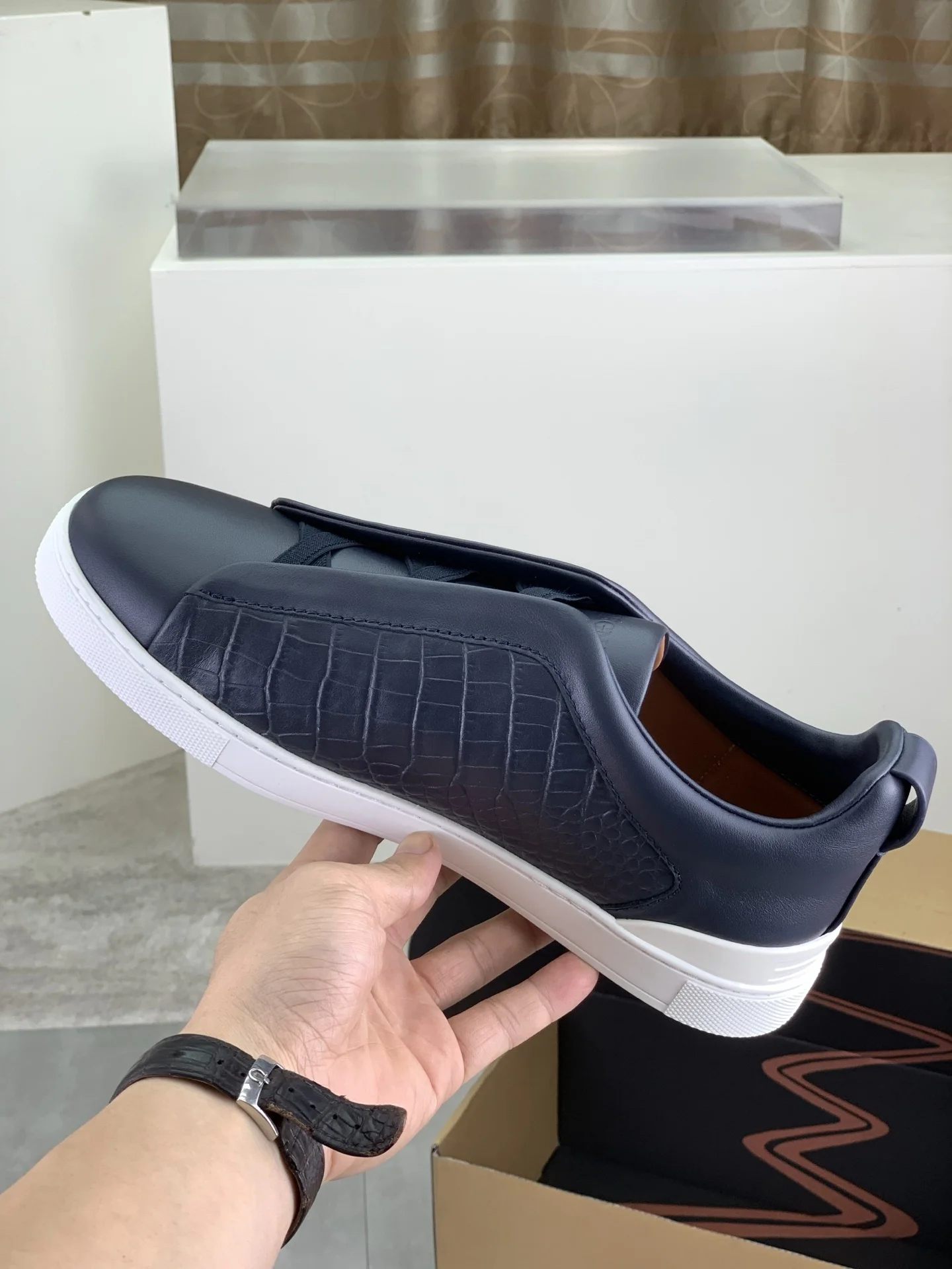 ZEGNA Sneakers Waterproof Canvas Blue-White EU39-44 D60202609110940 - Image 7