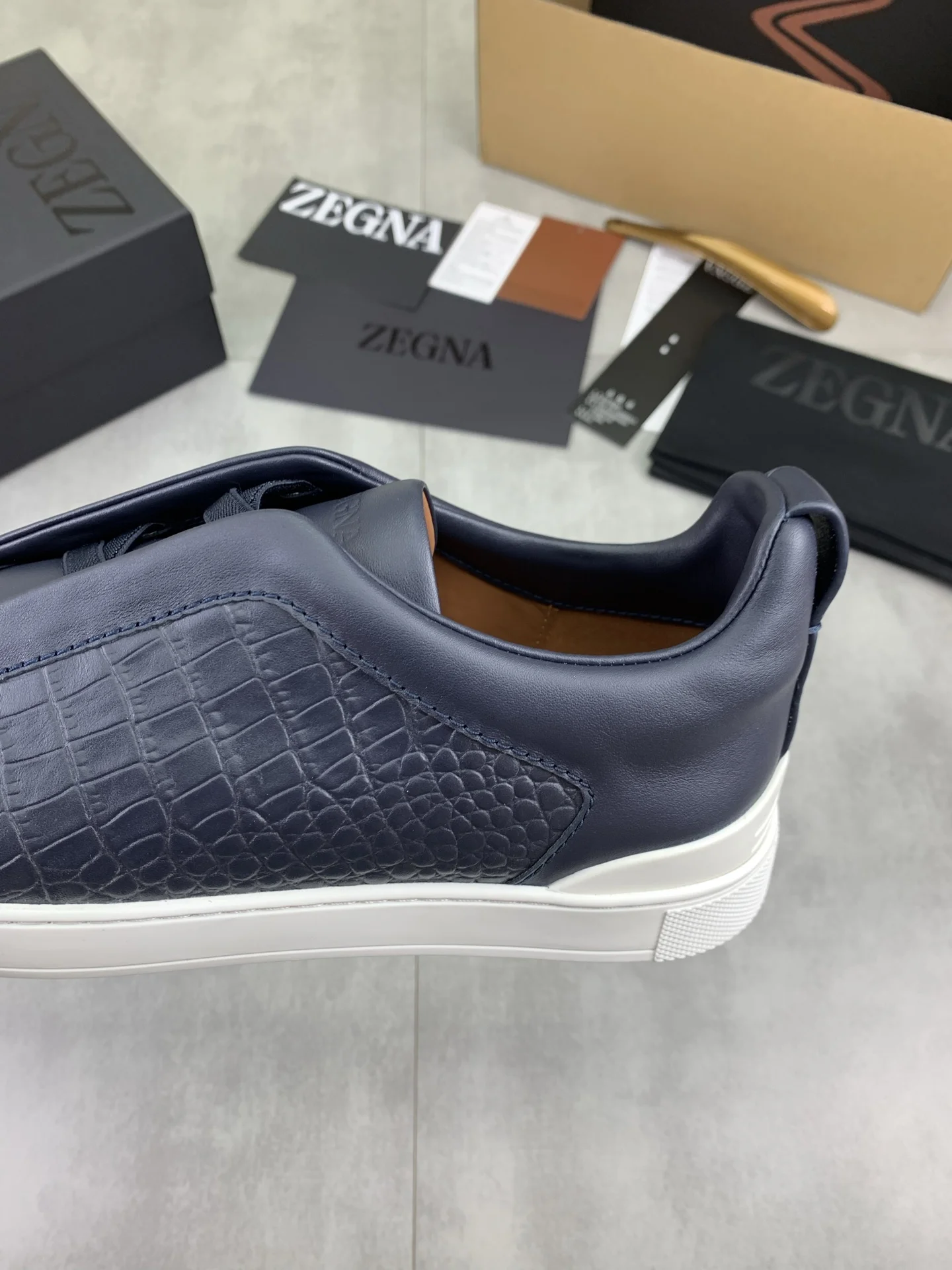ZEGNA Sneakers Waterproof Canvas Blue-White EU39-44 D60202609110940 - Image 8
