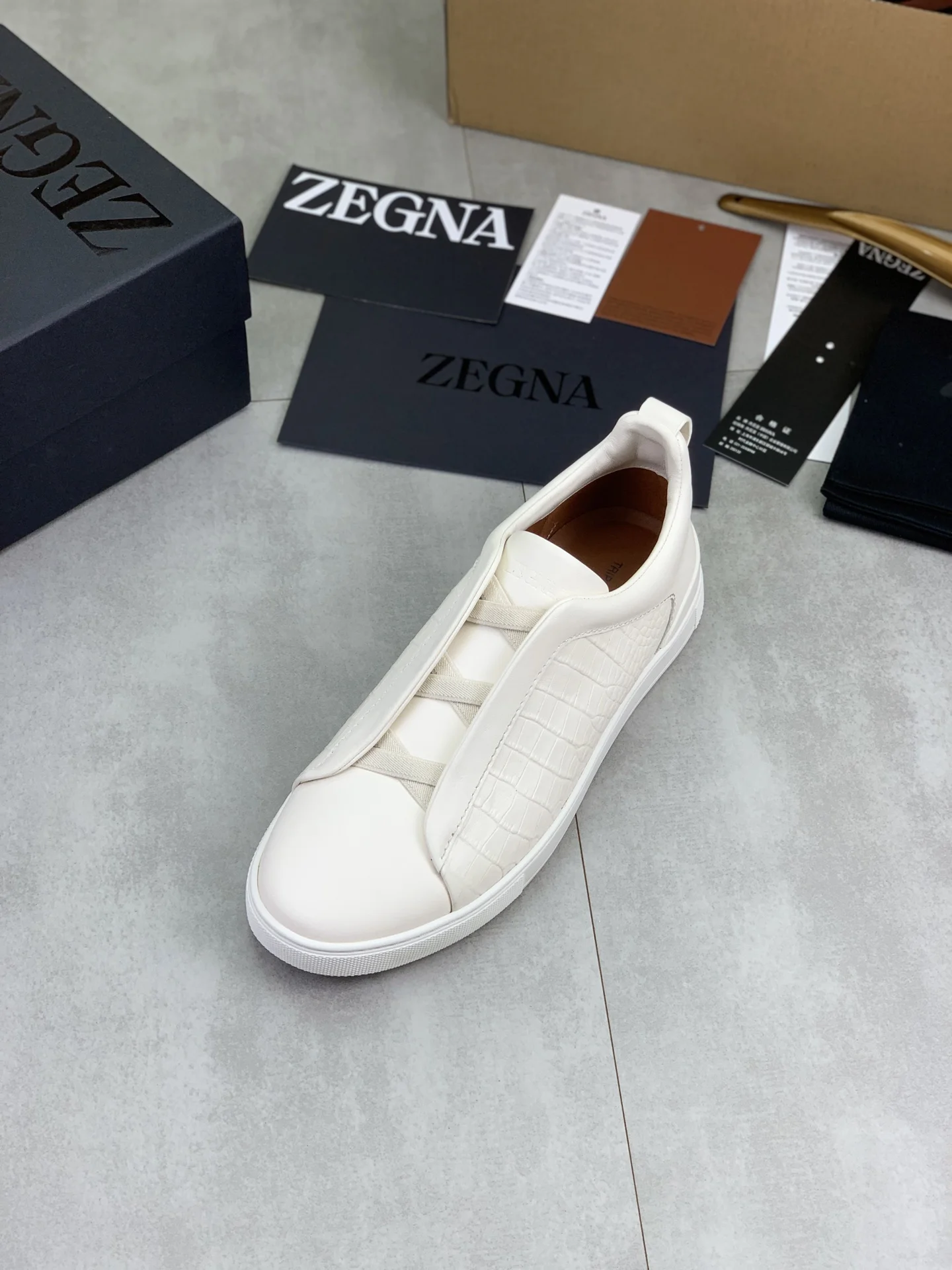 ZEGNA Sneakers Waterproof Canvas White EU39-44 D60202609110937 - Image 4
