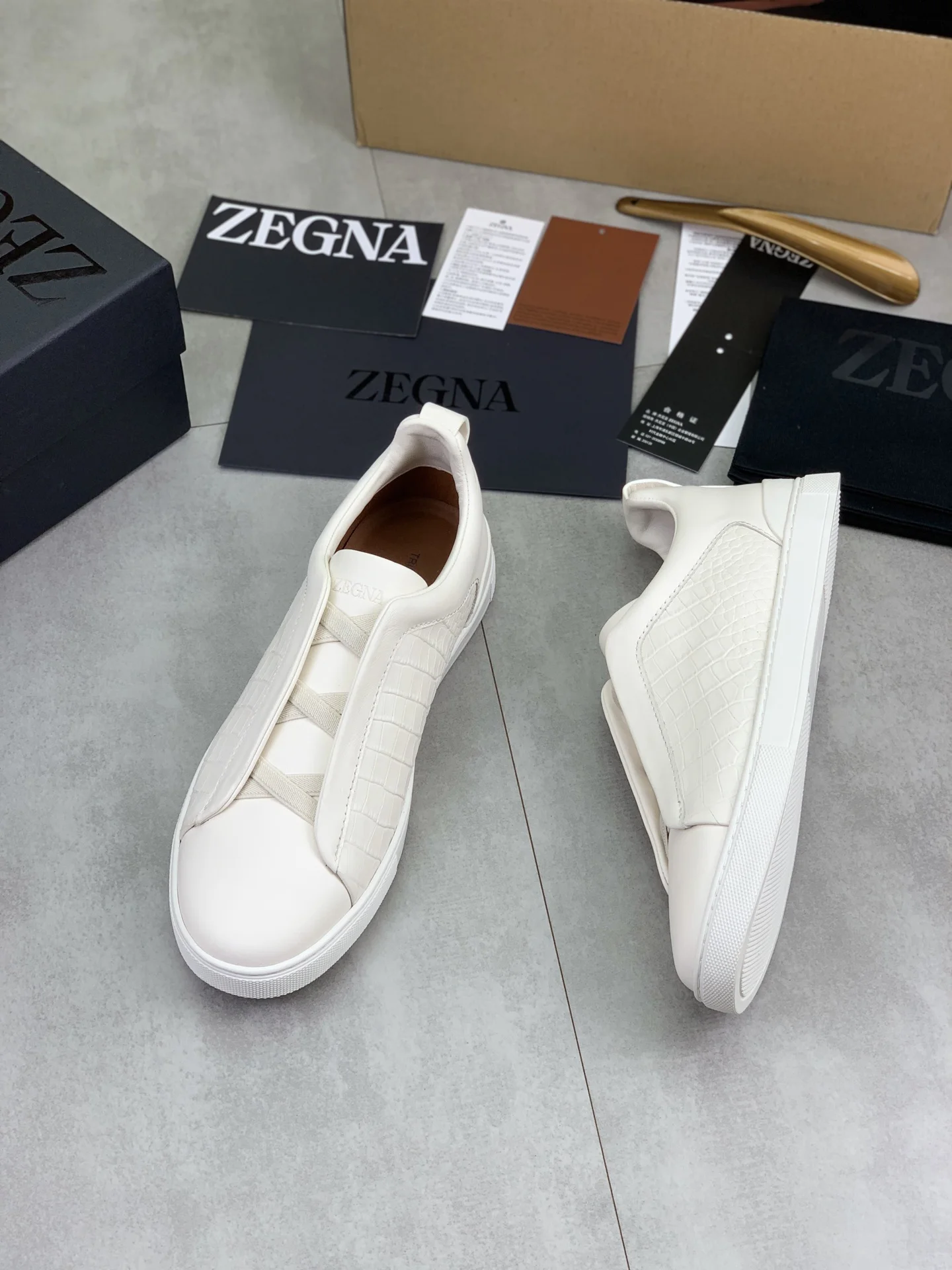 ZEGNA Sneakers Waterproof Canvas White EU39-44 D60202609110937 - Image 5