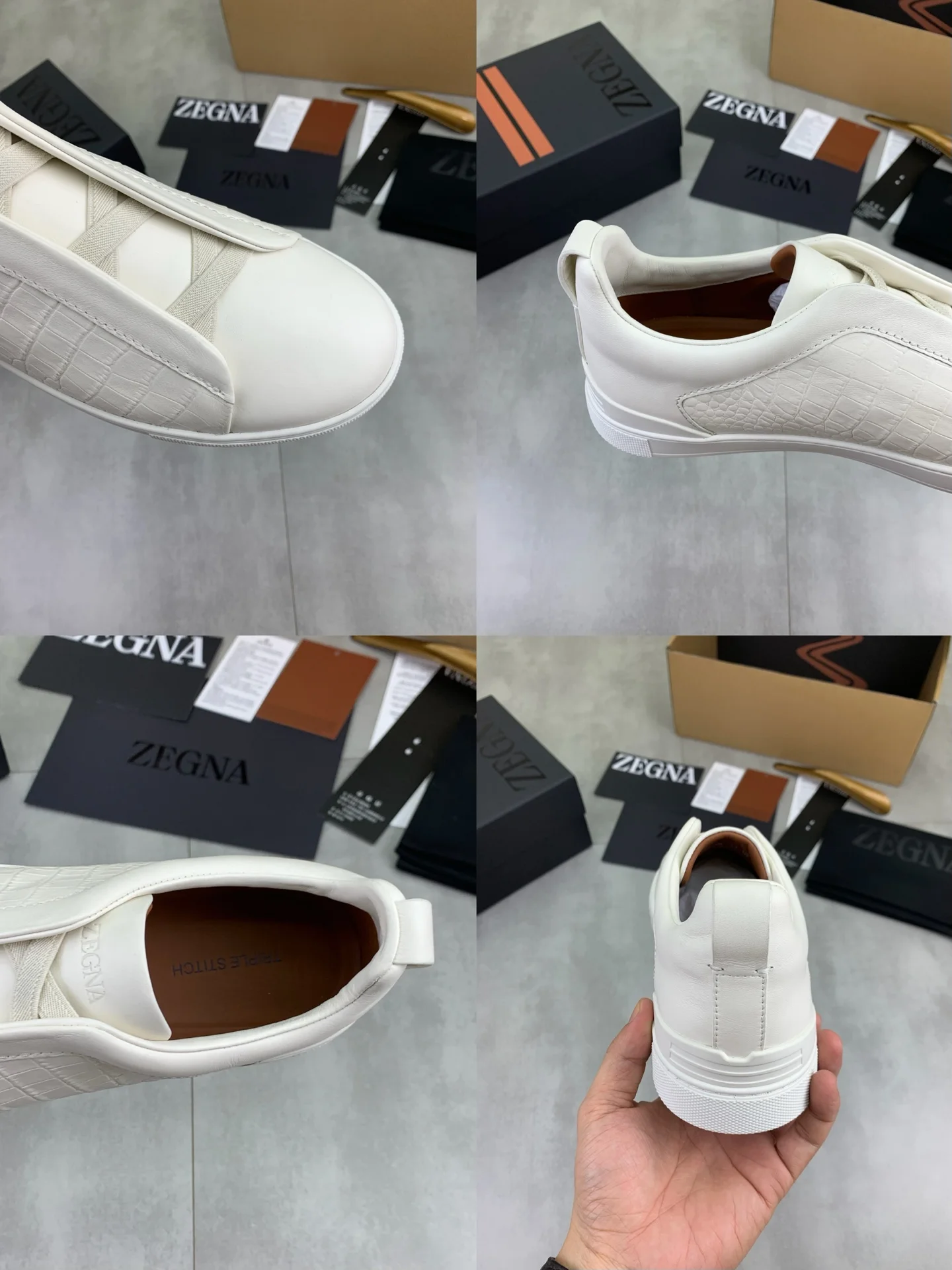 ZEGNA Sneakers Waterproof Canvas White EU39-44 D60202609110937 - Image 9